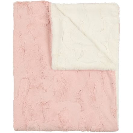 Lux Fur Blankets - Icy Rose and Natural