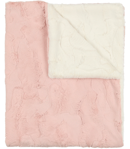 Lux Fur Blankets - Icy Rose and Natural