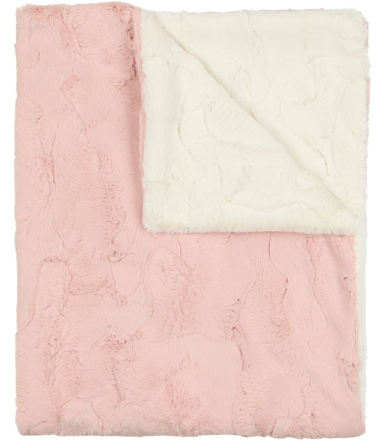 Lux Fur Blankets - Icy Rose and Natural