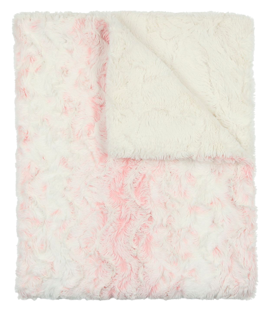 Lux Fur Blankets - Speckled Pink and Natural
