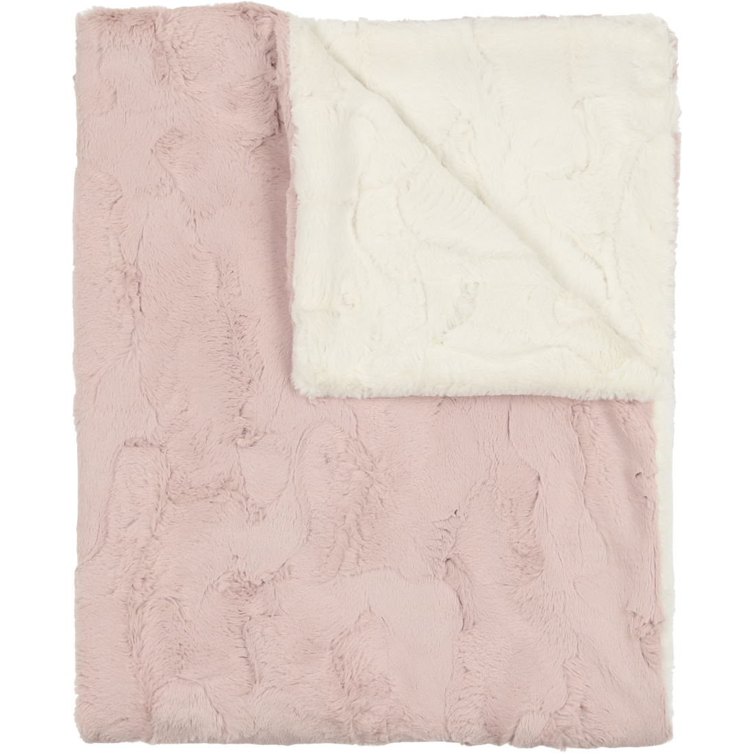 Lux Fur Blankets - Icy Rose and Natural