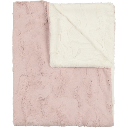 Lux Fur Blankets - Icy Rose and Natural
