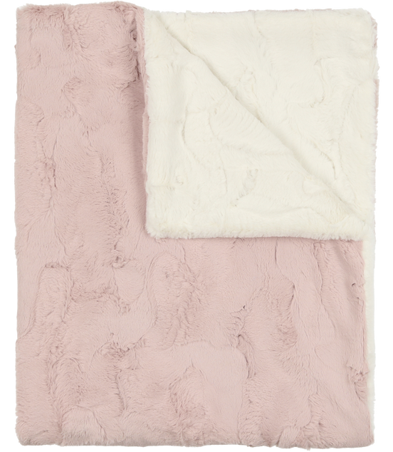 Lux Fur Blankets - Icy Rose and Natural