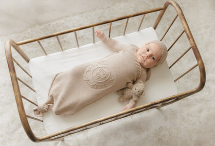 Peluche Bebe Embossed Cocoon + Bonnet - Taupe