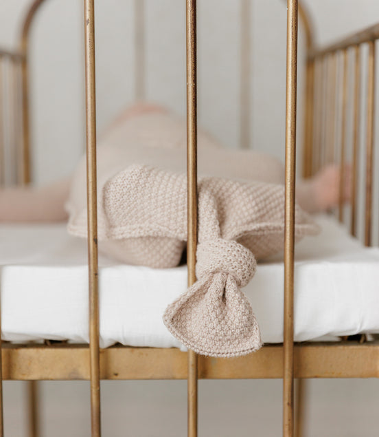 Peluche Bebe Embossed Cocoon + Bonnet - Taupe