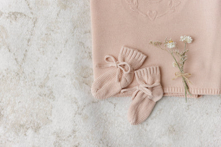 Knit Booties - Rose