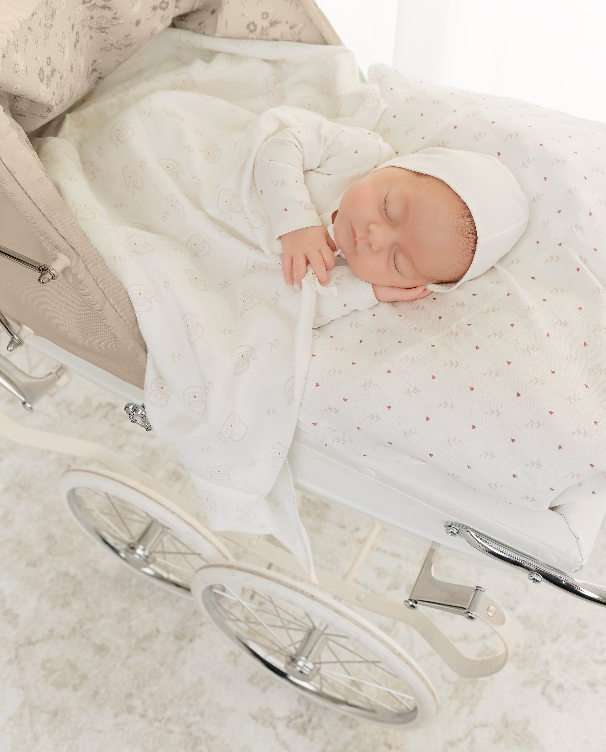 Teakettle Footie + Bonnet + Swaddle - Pink