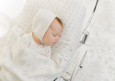 Teakettle Footie + Bonnet + Swaddle - Blue