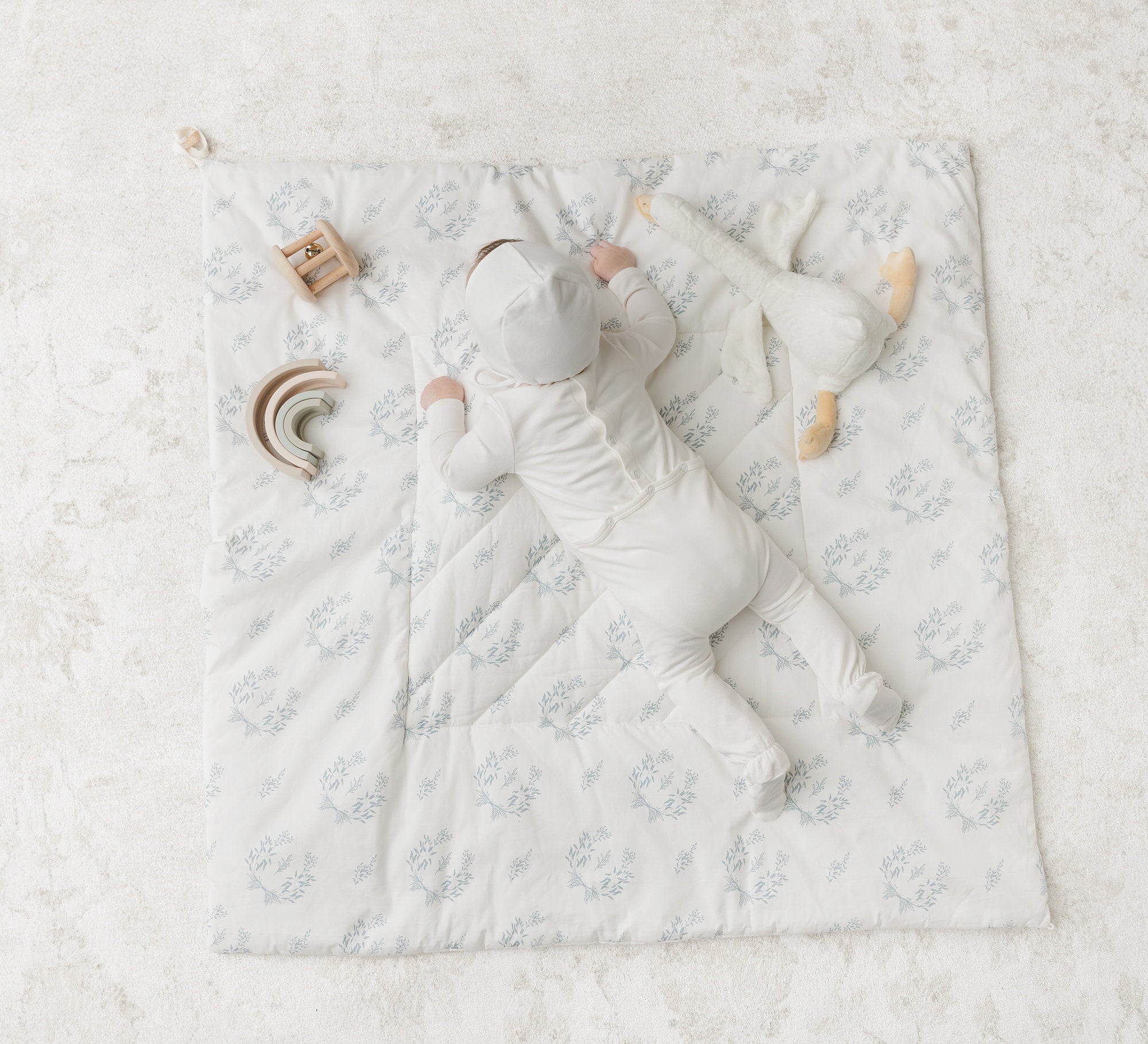 Botanical Blue Baby Wrap + Playmat