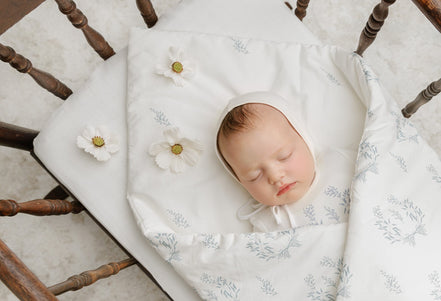 Botanical Blue Footie + Bonnet