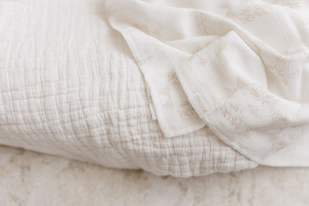 Botanical Footie with Collar + Bonnet + Swaddle - Taupe