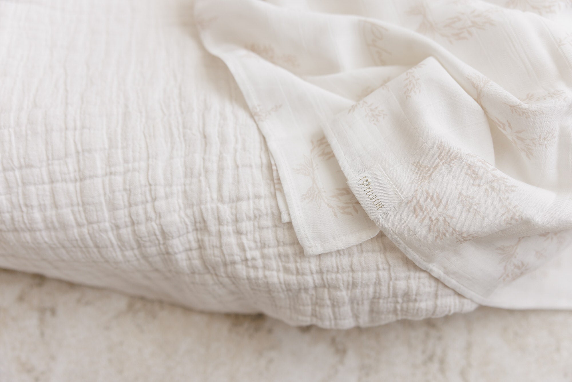 Botanical Footie with Collar + Bonnet + Swaddle - Taupe