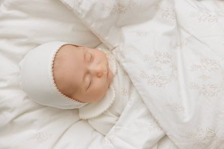 Botanical Footie with Collar + Bonnet + Swaddle - Taupe