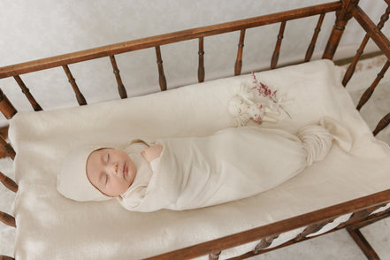 Knit Swaddle + Beanie Set - Stone