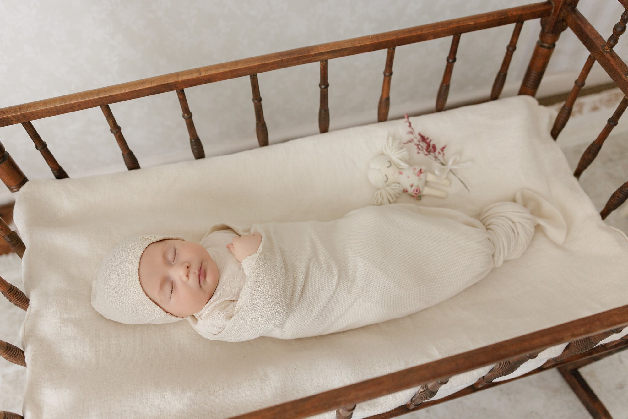 Knit Swaddle + Beanie Set - Stone
