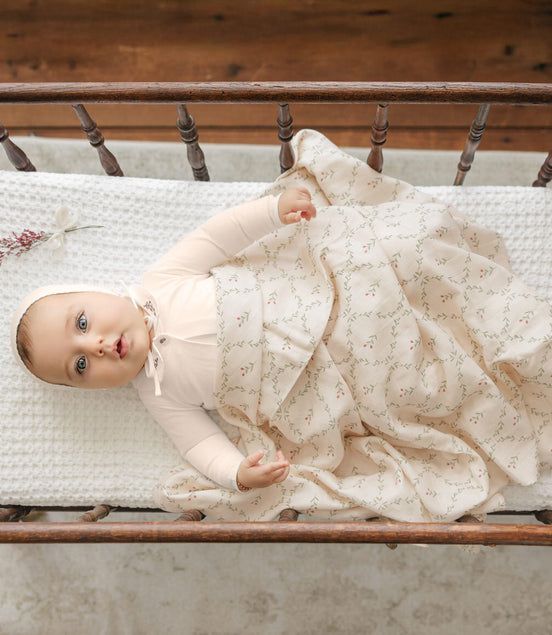 Footie with Emb Collar + Cardigan + Bonnet - Pink/Berry