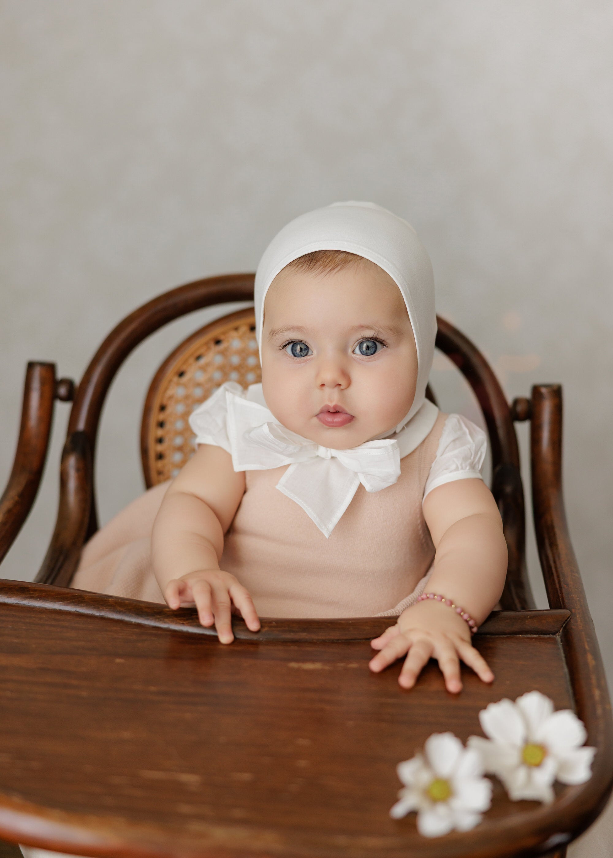 Knit Jumpsuit + Cropped Cardigan + Bonnet Set - Rose