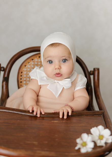 Bonnet with Cottons String - Cream