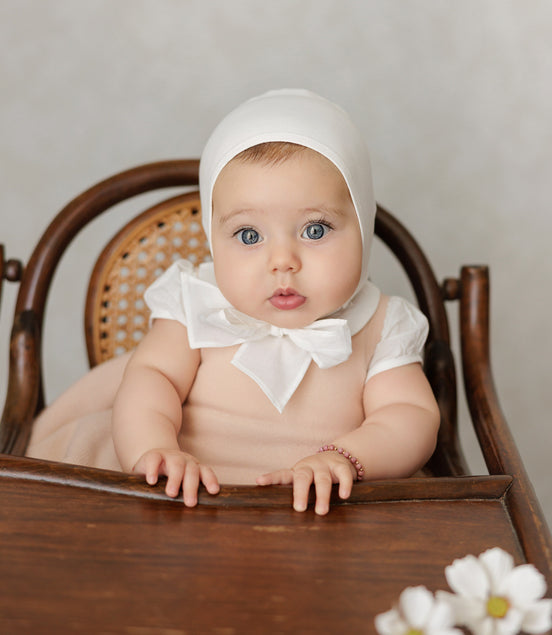 Bonnet with Cottons String - Cream