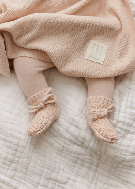 Knit Swaddle + Beanie Set - Rose