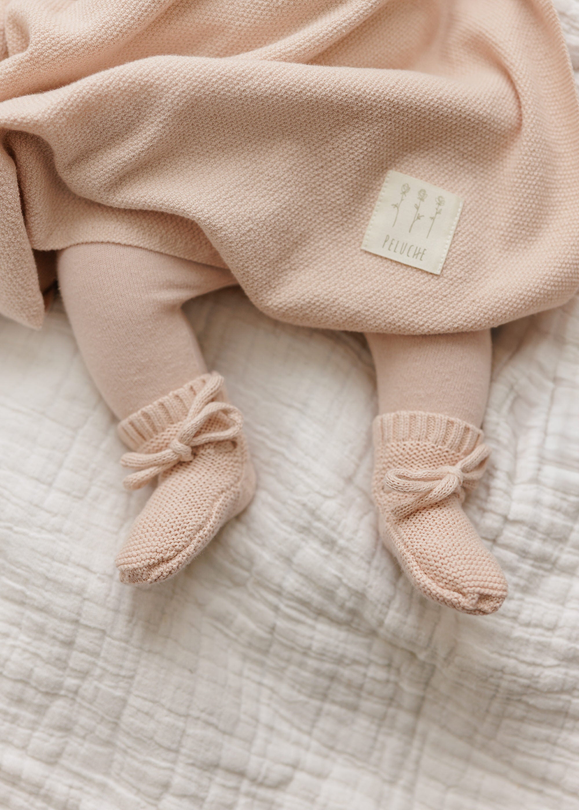 Knit Swaddle + Beanie Set - Rose