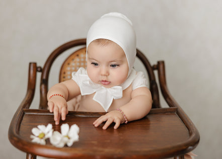 Bonnet with Cottons String - Cream