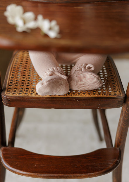 Knit Booties - Rose