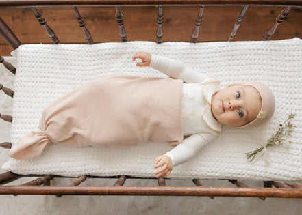 Knit Swaddle + Beanie Set - Rose