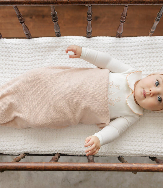 Knit Swaddle + Beanie Set - Rose
