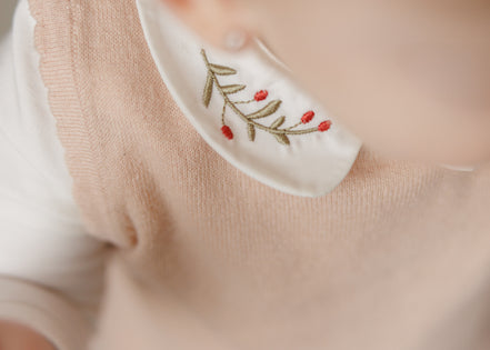 Knit Jumpsuit + Cropped Cardigan + Bonnet Set - Rose