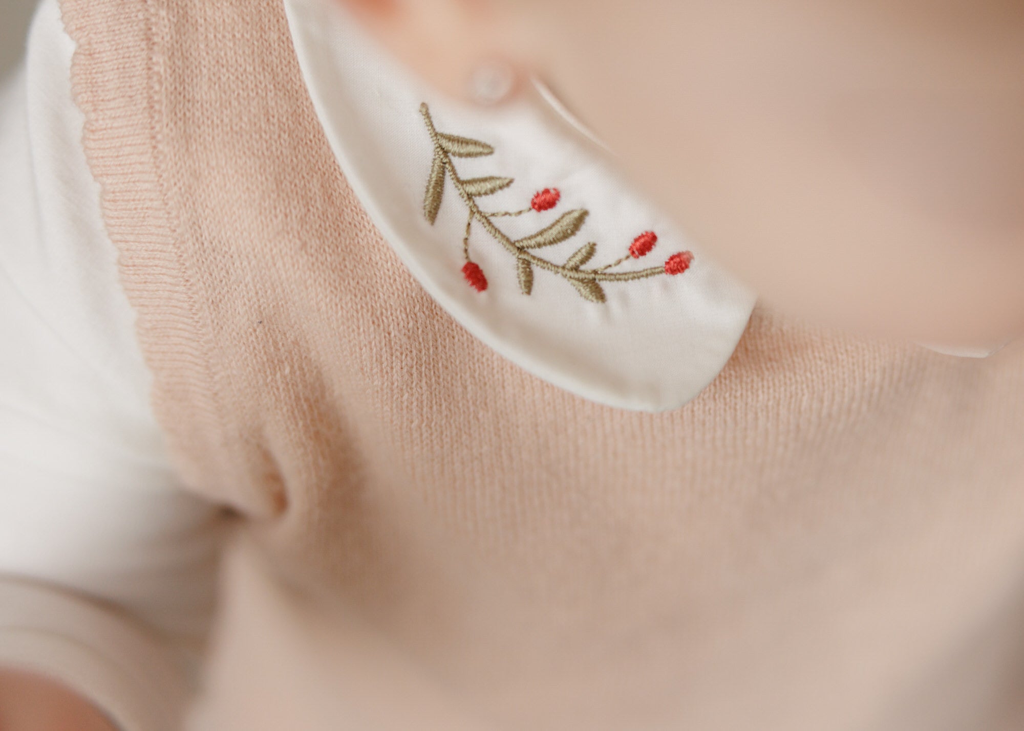 Knit Jumpsuit + Cropped Cardigan + Bonnet Set - Rose