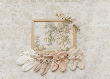 Knit Booties - Powder