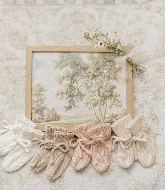 Knit Booties - Powder