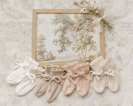 Knit Booties - Stone