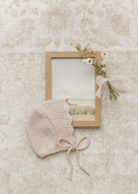 Scalloped Mélange Bonnet - Taupe