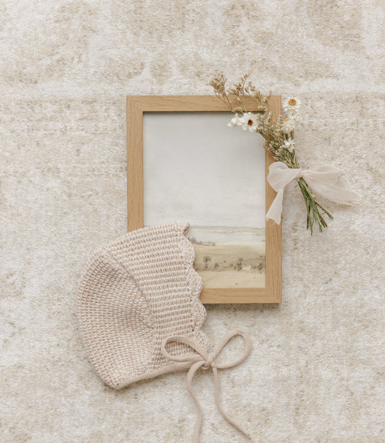 Scalloped Mélange Bonnet - Taupe