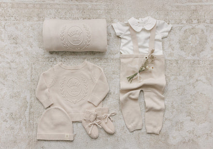 Peluche Embossed Knit Blanket - Stone