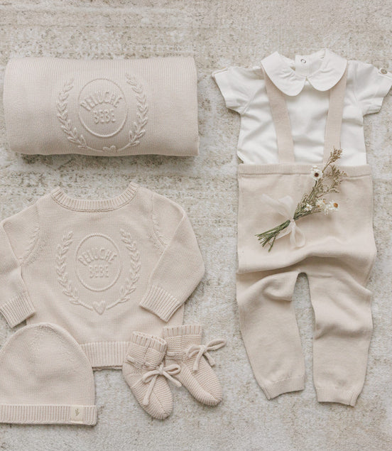 Peluche Embossed Knit Blanket - Stone