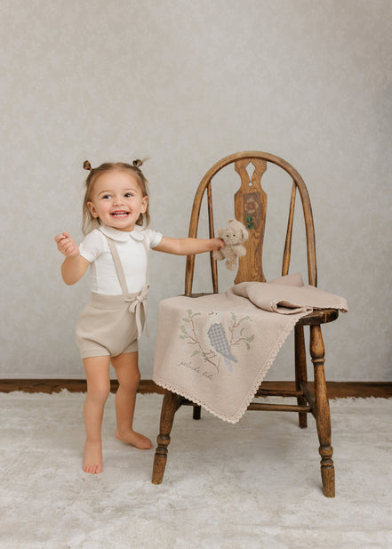 Knit Suspender Bloomers - Stone