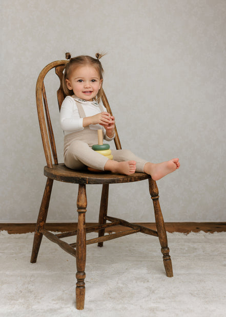 Knit Suspender Leggings - Stone