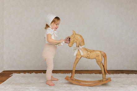 Bonnet with Cottons String - Cream