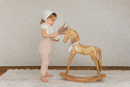 Onesie with Cotton Puff Sleeve - Cream