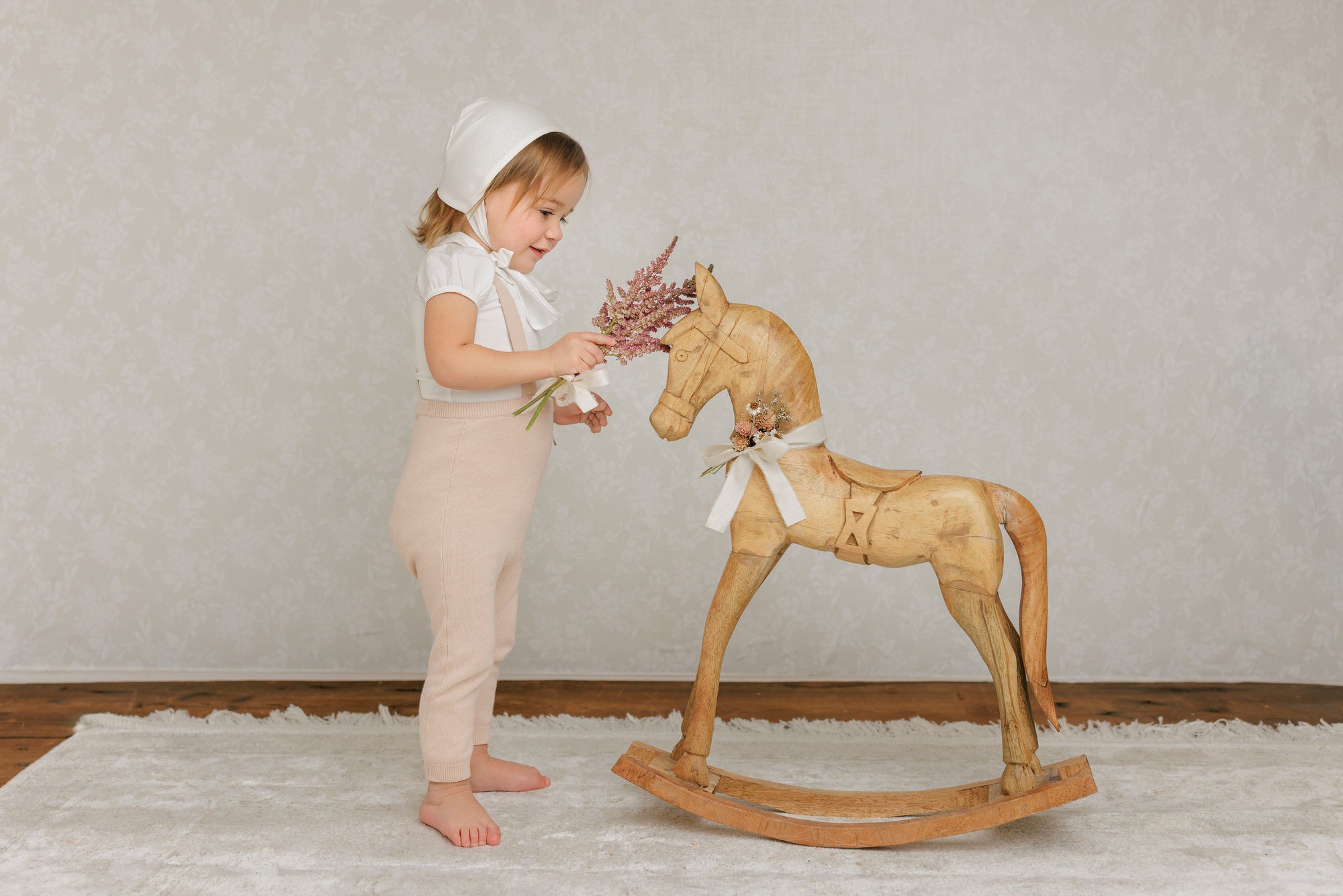 Onesie with Cotton Puff Sleeve - Cream