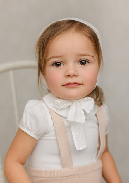Onesie with Cotton Puff Sleeve - Cream