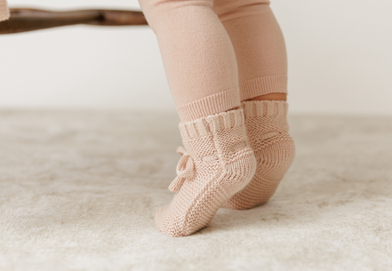 Knit Booties - Rose