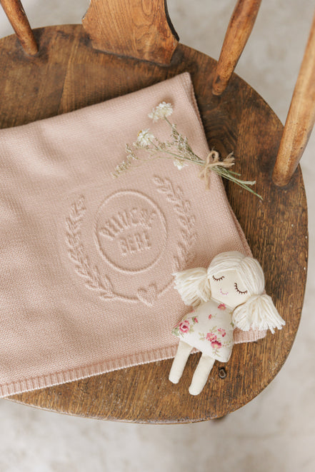 Peluche Embossed Knit Blanket - Rose