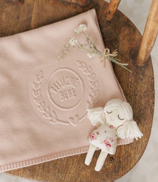 Peluche Embossed Knit Blanket - Rose