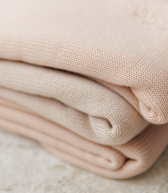 Peluche Embossed Knit Blanket - Cream