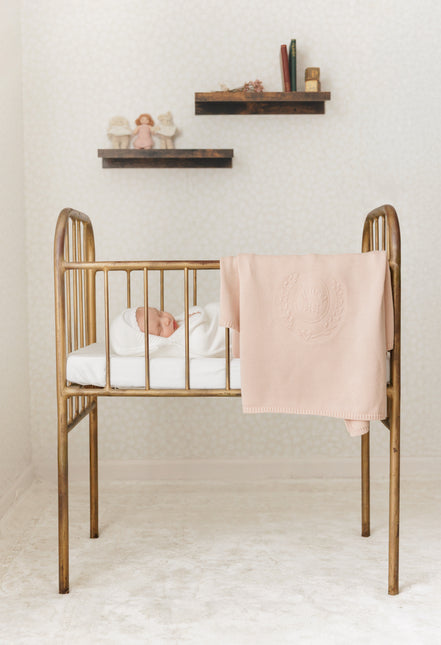 Peluche Embossed Knit Blanket - Rose