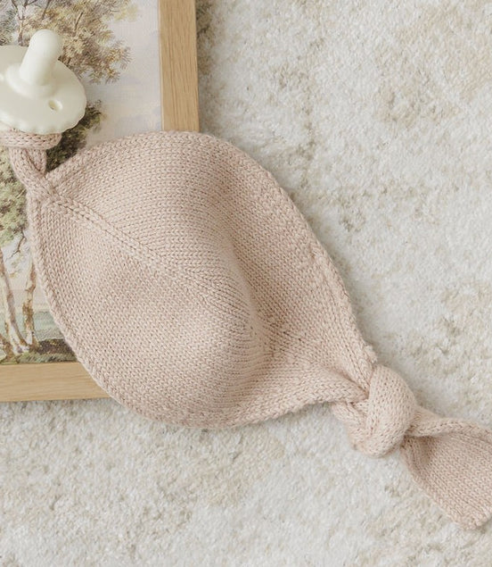 Knit Paci Holder - Rose